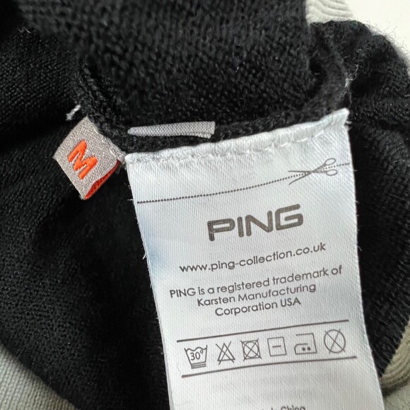 Ping Men's Black 100% Merino Wool Sensorwarm 1/4 Zip Sweater Jumper Golf Sz M - Picture 11 of 14